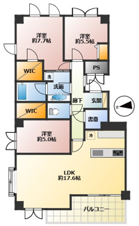 【間取り】 | ダイアパレス三鷹かえで通リ
