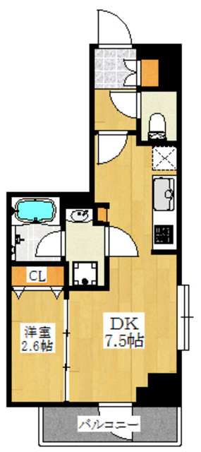 クオリタス田端の間取り|使いやすい1DKタイプのお部屋です！