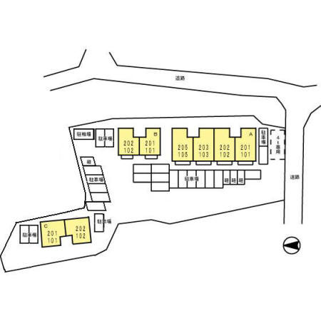 ロイヤルガーデン永田 A棟の区画図