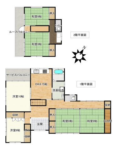 伊那市東春近　中古住宅の間取り