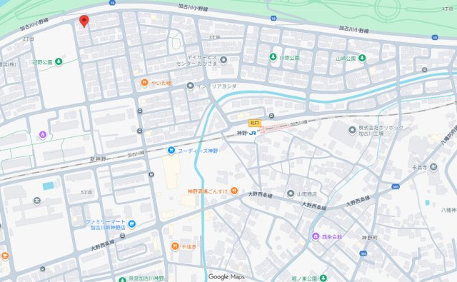 加古川市新神野2丁目　（上物付）土地の地図