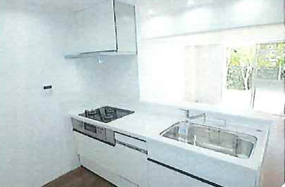 甲子園レジデンスのキッチン|コンパクトなキッチンで掃除もラクラク