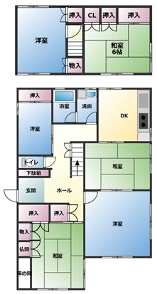 和歌山市内原・ｵｰﾅｰﾁｪﾝｼﾞ中古戸建・54714の間取り