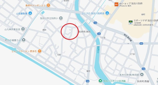 加古川市別府町本町2丁目　山陽本線「別府駅」まで徒歩12分の地図