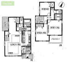 床暖房　リビングイン階段　区画整理地内　西志津の画像