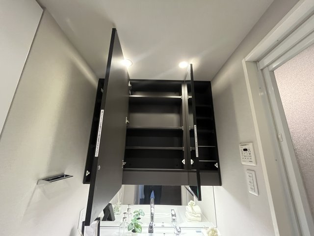 アーリアレジデンス南町田の収納|三面鏡のうらに収納があります。