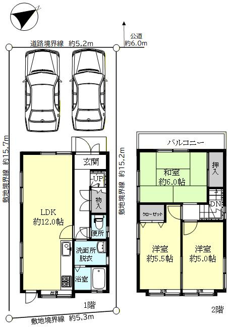 神戸市垂水区桃山台５丁目　中古戸建の間取り