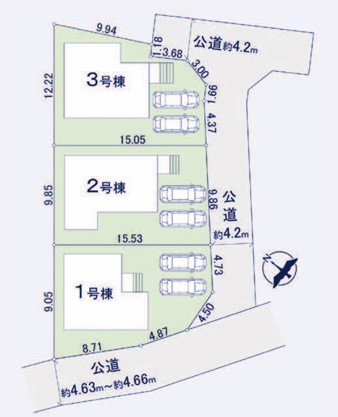 茅ヶ崎市堤　新築戸建　3号棟の区画図|3号棟◇