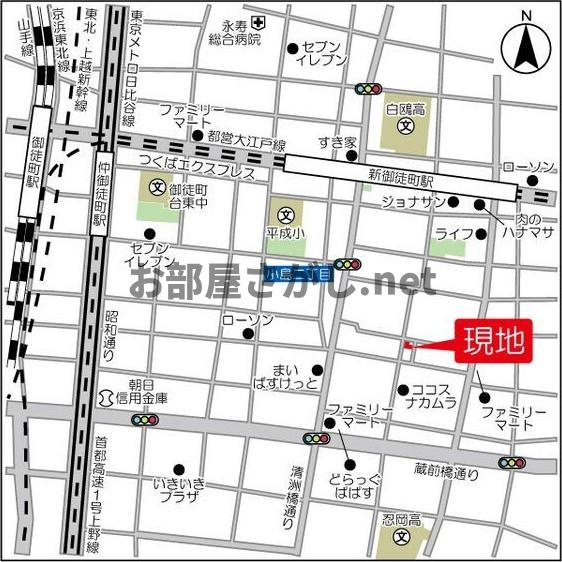 シェフルール新御徒町Ⅱ【駅近✕ペットOK／12月上旬入居可】の地図