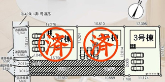【区画図】 | 西郷村米中山前新築一戸建て3棟