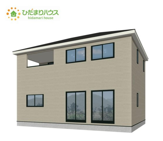 常陸大宮市姥賀町第3　新築戸建　2号棟の外観パース|明るい印象を受ける外観です！