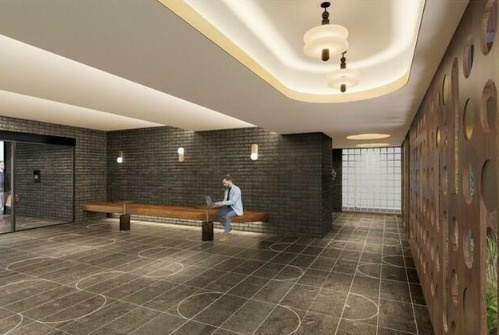 大阪市中央区博労町１丁目の賃貸マンションのロビー