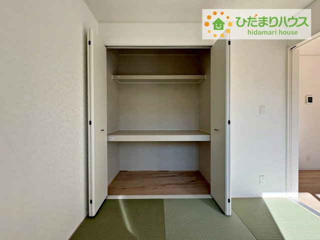 常陸大宮市姥賀町第3　新築戸建　3号棟の収納|"和室にも大容量のクローゼット完備！
お布団やお子様のおもちゃなどがスッキリ収納できますね(^^♪"