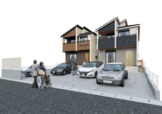 【外観】 | 旭区上川井町  2号棟 | イメージパース（完成時に現況と異なる場合は現況優先となります）