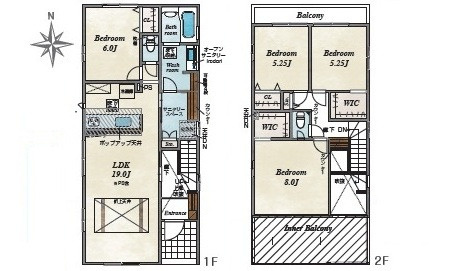 廿日市市阿品台1丁目　新築一戸建て(JS)の間取り