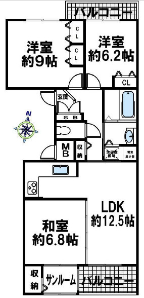 リエゾン楠丘の間取り