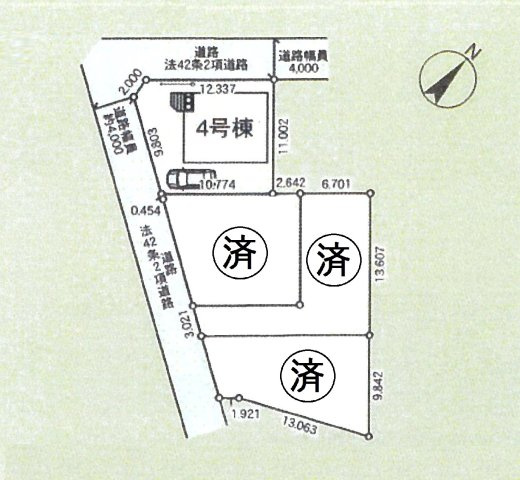 仲介手数料無料　上尾市上尾下　第1（１期）　全４棟の区画図