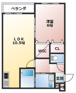 フジパレス中之島Ⅱ番館の間取り
