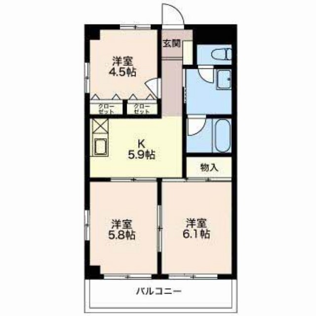 岐阜市花沢町４丁目のアパートの間取り