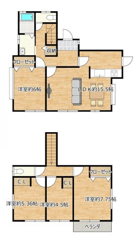 いわき市南台1丁目　中古戸建の間取り