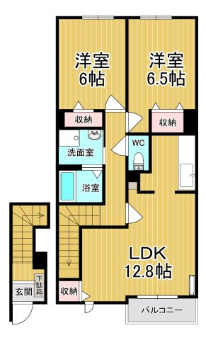 【間取り】 | サンディーアＡ | カップルさんにオススメのお部屋です♪