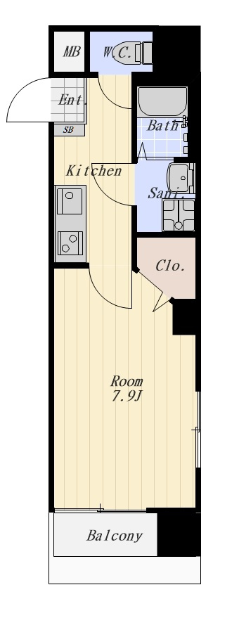 プロスペールS 201号室の間取り