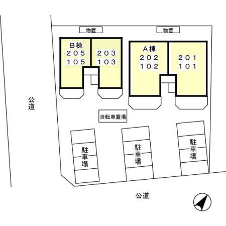 パークハイム朝宮 Ｂの駐車場