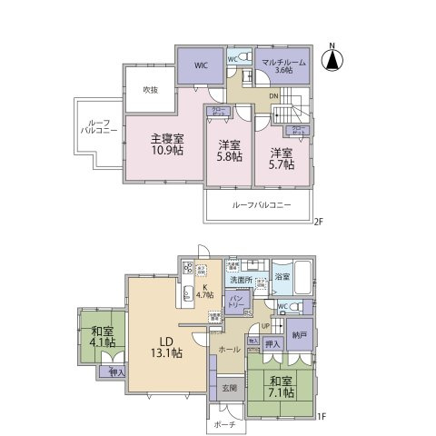 ４LDK+和室+マルチルーム+WIC