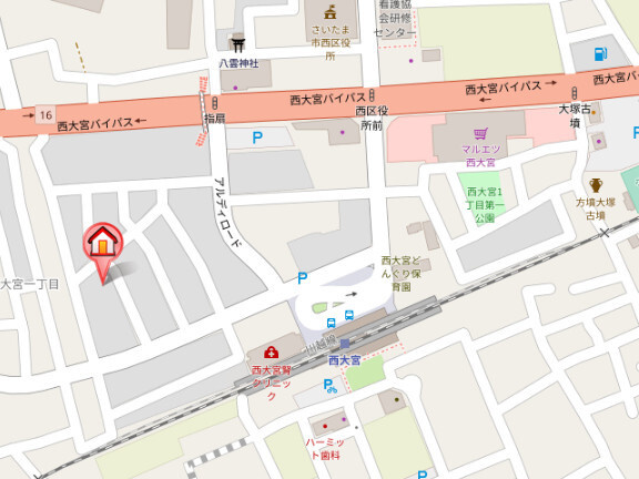 さいたま市西区西大宮１丁目のアパートの地図