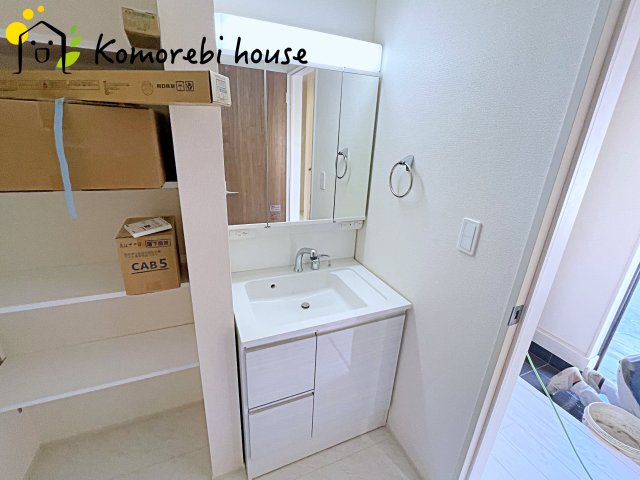 上尾市原市　第8　新築一戸建て　リーブルガーデン　01の独立洗面台|26.3.14撮影済み