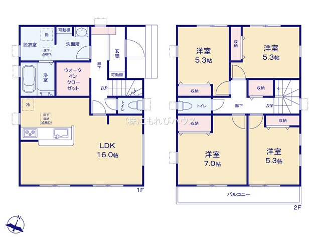上尾市原市　第8　新築一戸建て　リーブルガーデン　01の間取り|上尾市原市　第8　新築一戸建て　リーブルガーデン　01、4LDK、土地面積124.59m2、建物面積99.63m2