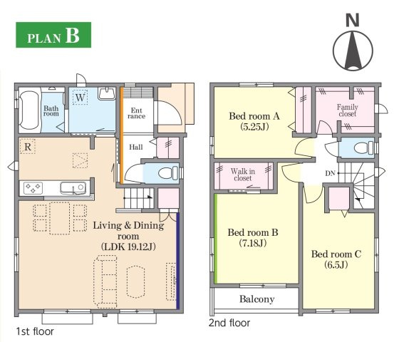 【間取り】 | 松戸市松飛台新築戸建【松飛台第二小学校：2分】 | B号棟：3LDK