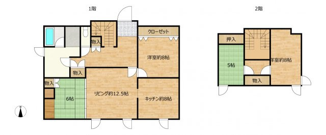 網走市北3条東1丁目中古住宅の間取り