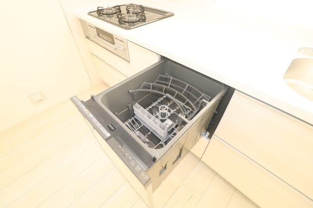 郡山市静町4期　　　　1号棟　　大成小学校、郡山第７中学区のキッチン|食洗機付