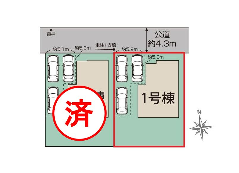 郡山市静町4期　　　　1号棟　　大成小学校、郡山第７中学区の区画図
