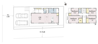 【土地図＋建物プラン例】 | サントリーニの丘篠原西町