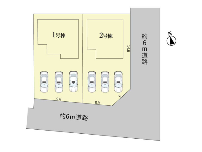 【区画図】 | 鈴鹿市池田町《2号棟》 | 駐車スペース3台