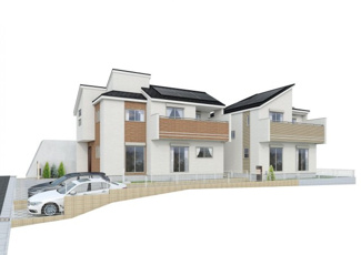 【区画図】 | 【仲介手数料無料！！】稲城市平尾4丁目　新築戸建て（全2棟）1号棟　6680万円 | 車庫2台　1号棟　土地面積／162.08㎡（49.02坪）、2号棟　土地面積／162.07㎡（49.02坪）