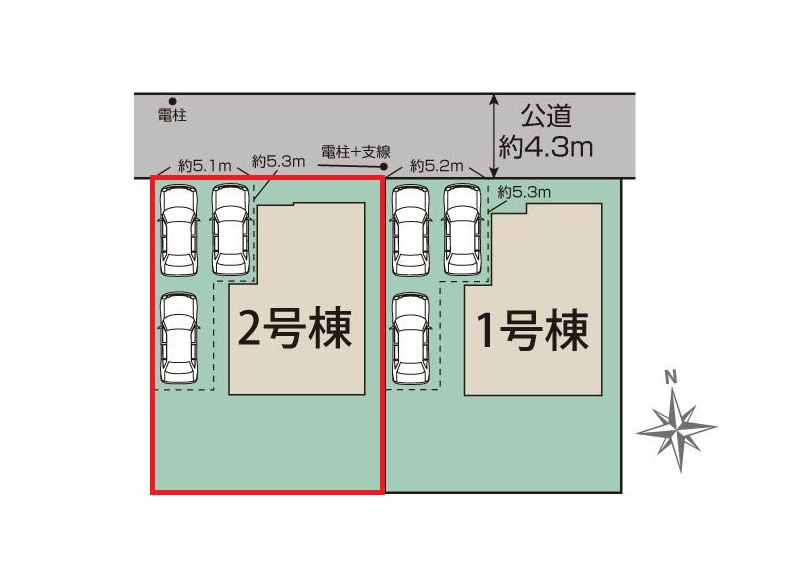 郡山市静町4期　　　　2号棟　　大成小学校、郡山第７中学区の区画図