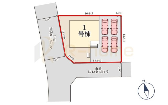 第2つくば市城山　新築戸建て　1号棟の区画図|大きなお買い物だからこそ、メリット・デメリットを伝えさせて頂きます。
R-homeにお任せください♪