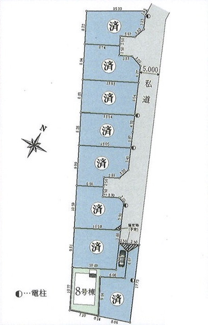 CRADLE GARDEN 東村山市秋津町第29　全３棟の区画図
