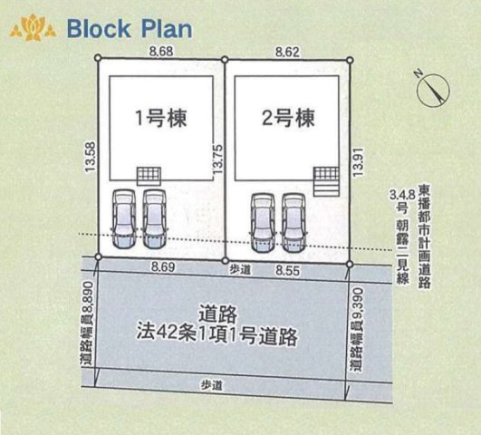 【区画図】 | 明石市大久保町八木第3（全2棟）2号棟 | 2号棟です。