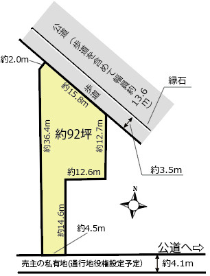 鴻巣市筑波2丁目の売地の土地図