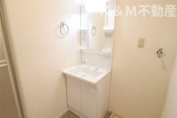 グリーンシャトル Bの洗面所|脱衣スペースもあります