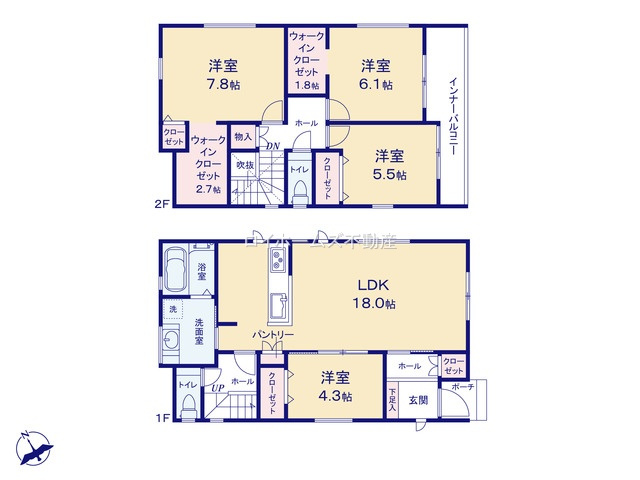 【間取り】 | 海部郡蟹江町城３丁目181『仲介料無料』新築戸建て | 1号棟