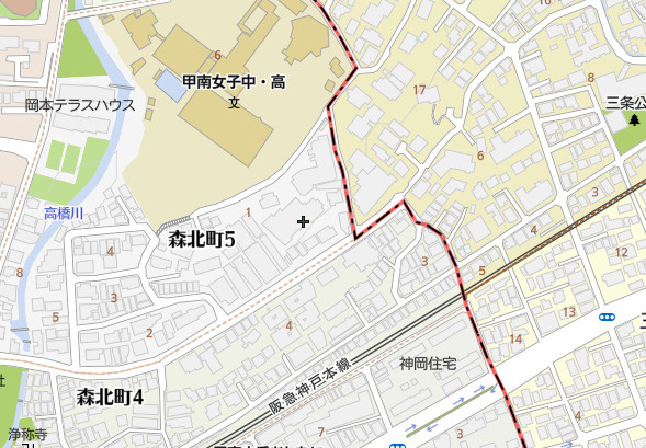 パレロワイヤル芦屋川の地図
