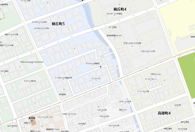 神戸市灘区楠丘町5丁目　新築戸建　B号地の地図