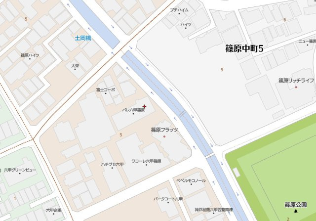 パレ六甲篠原の地図
