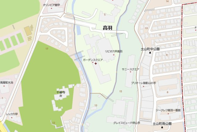 リビオ六甲高羽ガーデンスクエアの地図