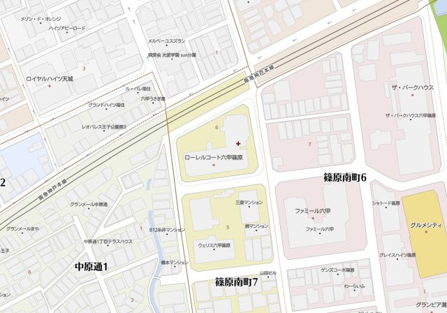 ローレルコート六甲篠原の地図